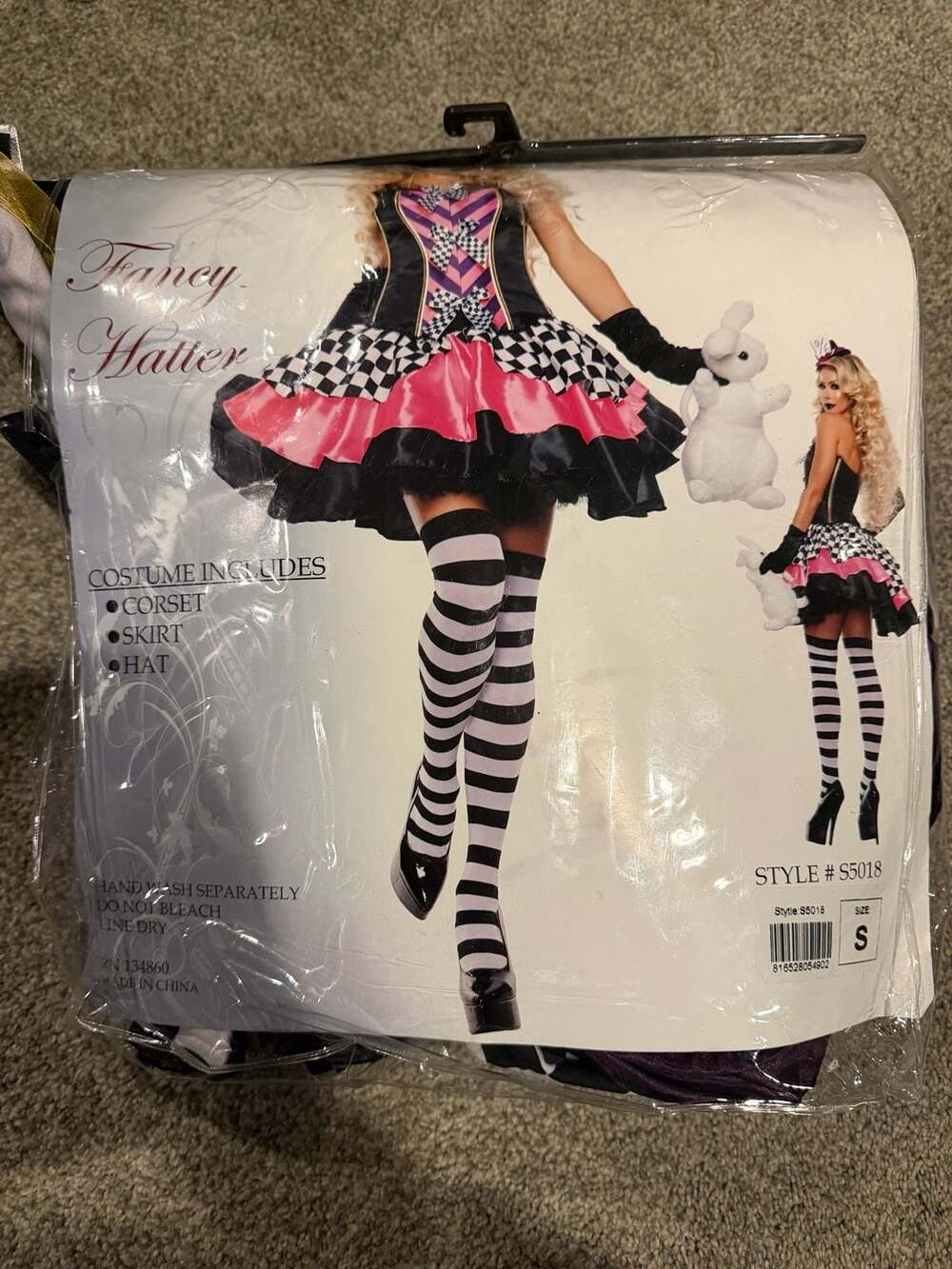 Starline Fancy Hatter Costume Size S Pink Black S5018